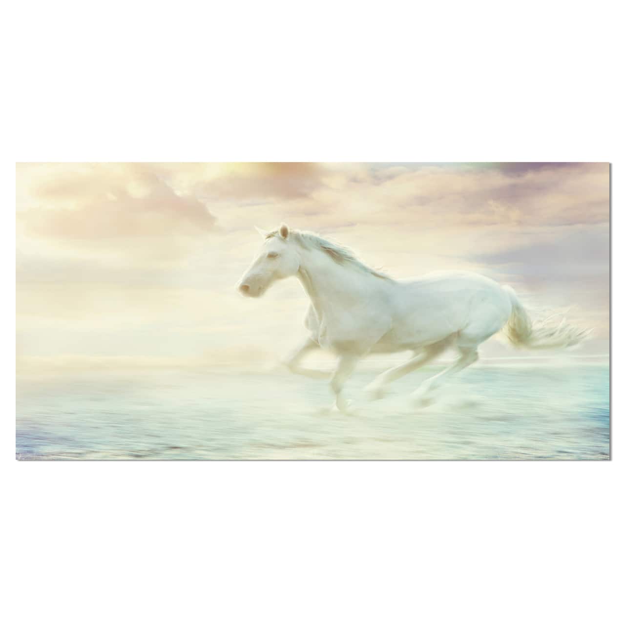 Designart - Fantasy White Horse - Animal Canvas Art Print